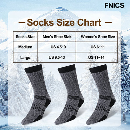 3 Pairs Merino Wool Crew Socks | Thermal Warmth for Men & Women, Ideal for Winter Work, Hiking, Running & Outdoor Sports