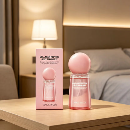 Collagen Peptide Jelly Mist Serum - Deep Hydration, Moisturizing, and Firming Facial Care Spray for Dewy-Looking Skin