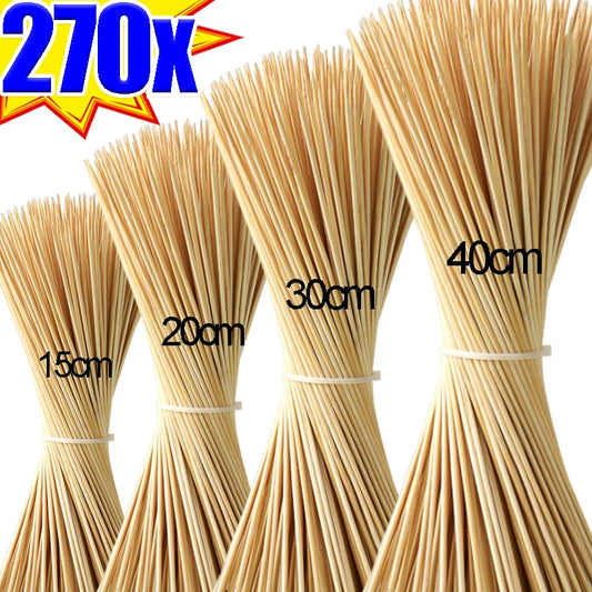 Bamboo Food Skewer Sticks - 270/90PCS Disposable Wooden BBQ Sticks for Party Buffet Fruit Grill & Catering Use
