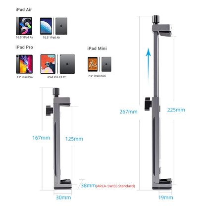 Universal Aluminum Alloy Tablet & Phone Stand – Adjustable Tripod Holder Clip for Mobile Devices