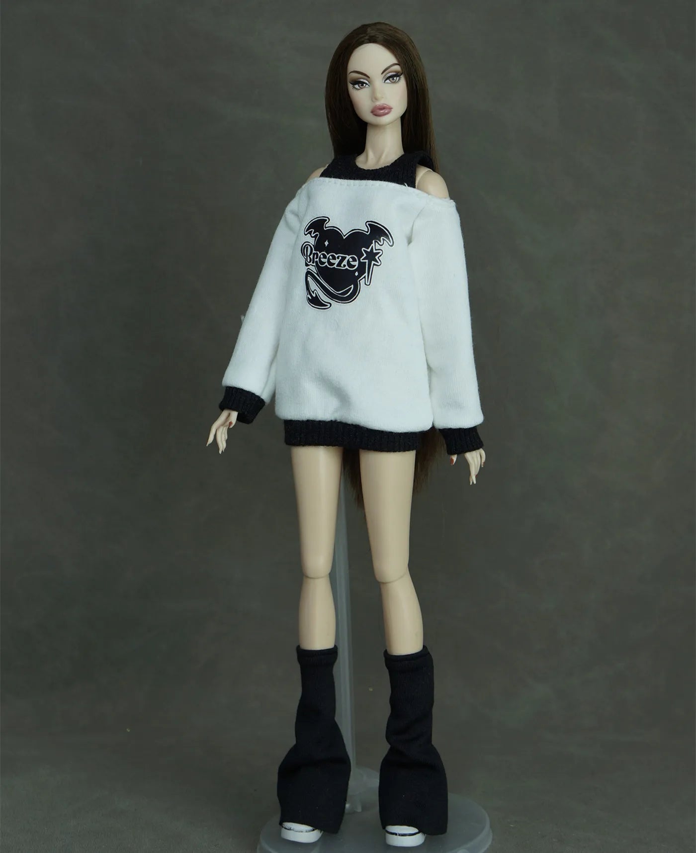 30cm Doll Clothes Set – Long Sleeve Shirt & Foot Covers for 1/6 OB/ST/FR/BB Dolls