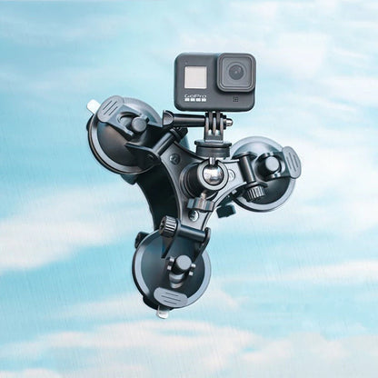 Suction Cup Car Mount with Tripod Adapter — Phone & GoPro Holder for Action Cameras