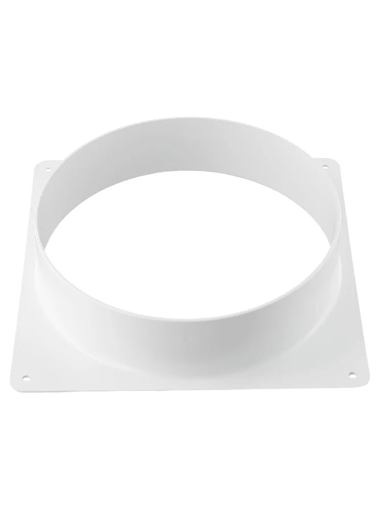 White Air Vent Duct Connector Flange – Straight Square Bottom Pipe for Easy Ventilation Duct Installation