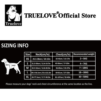 TRUE LOVE TLH5654 Reflective No-Pull Adjustable Nylon Dog Harness Step-In Comfortable Control Pet Walking Harness