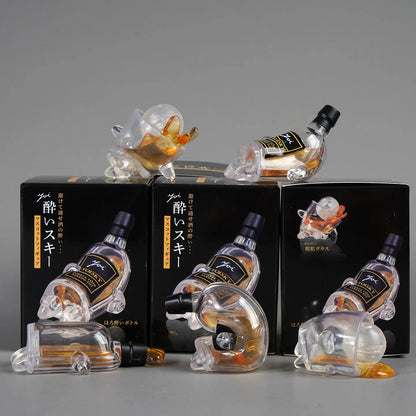 Qualia Whisky Bottle Mascot Figure - Cute Anime Gashapon Blind Box Mini Resin Desk Ornament Collectible Toy