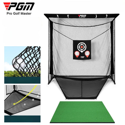 PGM Golf Practice Net with Automatic Ball Return – Swing Training Cage with Cutting Rod & Ball Machine for Golf Practice Equipment LXW031