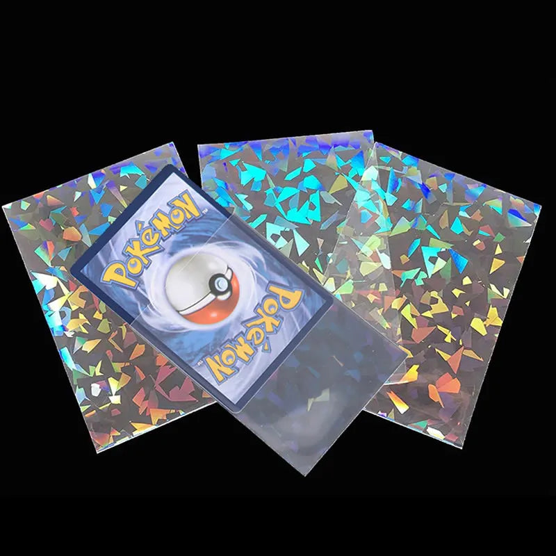 66x91mm Holographic Soft Trading Card Sleeves — Laser Protector for Pokemon, Yu-Gi-Oh & Baseball Cards