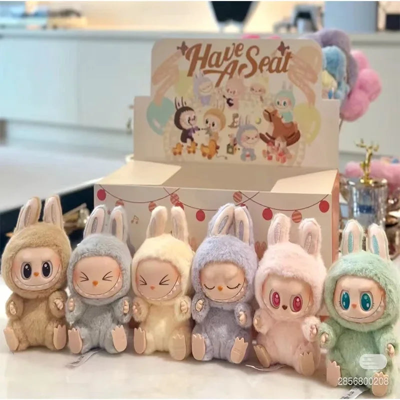1:1 High-Quality Macaron 2nd The Monsters Labubu Sitting Party Vinyl Plush Blind Box Doll Gift