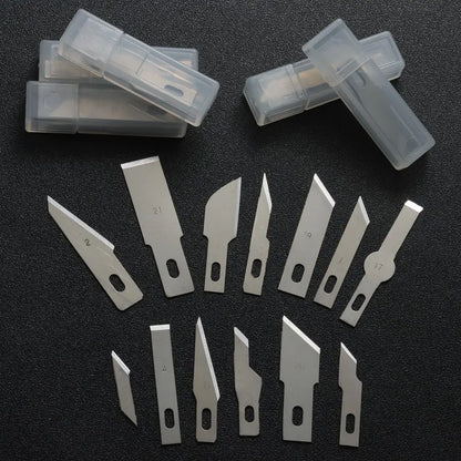 10pcs Non-Slip Metal Craft Knife Blades – Precision Engraving & Cutter Tools for PCB Repair & Mobile Phone Scalpel
