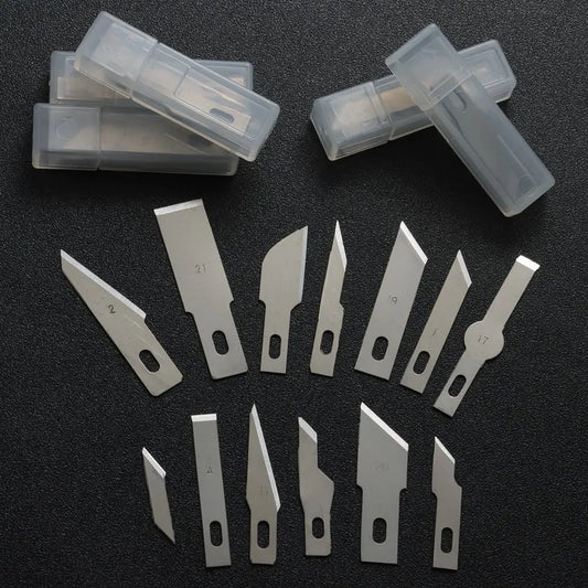 10pcs Non-Slip Metal Craft Knife Blades – Precision Engraving & Cutter Tools for PCB Repair & Mobile Phone Scalpel