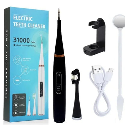 Electric Tooth Whitening Brush – Sonic Teeth Cleaner, Dental Scaler, Plaque & Calculus Remover Kit