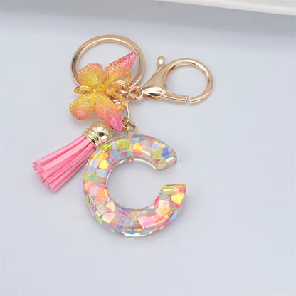 A-Z Letter Metal Keychain - Personalized Initial Car Key Ring & Name Gift
