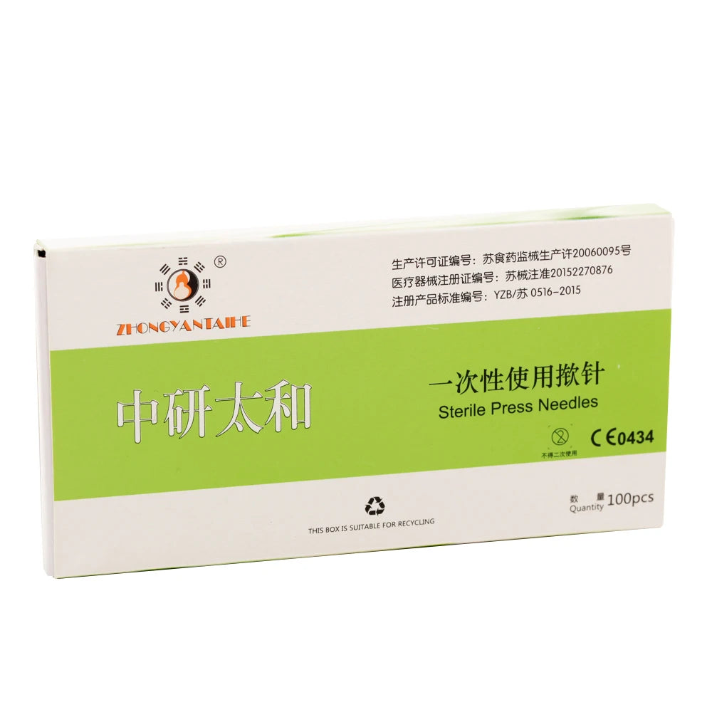 Zhongyan Taihe Disposable Sterile Ear Acupuncture Stickers – Press Needle Therapy for Ear Skin Massage & Relaxation Instrument Set