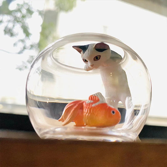 Goldfish Cat Blind Box Ornament - Cute Cat Figure Desktop Decor Toy Gift Collection