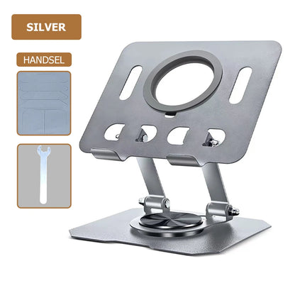 360° Rotatable Adjustable Tablet Stand — Foldable Desktop Holder for 4.7″–12″ iPad Pro/Air/Min & Tablets