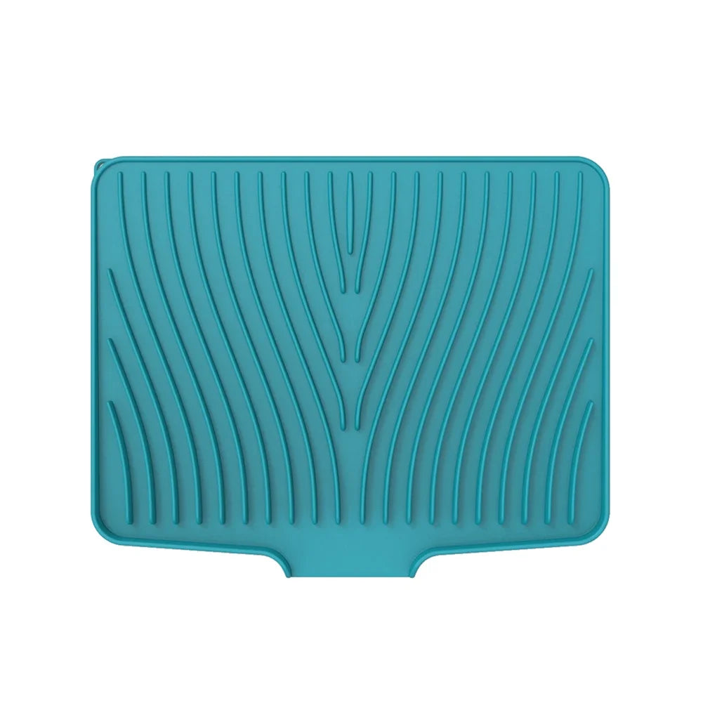 Silicone Dish Drying Mat & Drain Pad | Kitchen Coaster for Pans, Glasses, Tableware with Slope Drainage