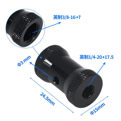 Reinforced Camera Screw Adapter - 1/4 to 3/8 Inch Male Female Thread Converter for Tripod Monopod Ball Head Light Bike Mount