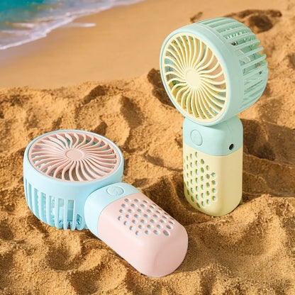 Mini Cartoon USB Handheld Fan – Portable Pocket-Sized Charging Fan for Home, Office, Outdoor & Student Dorm Use