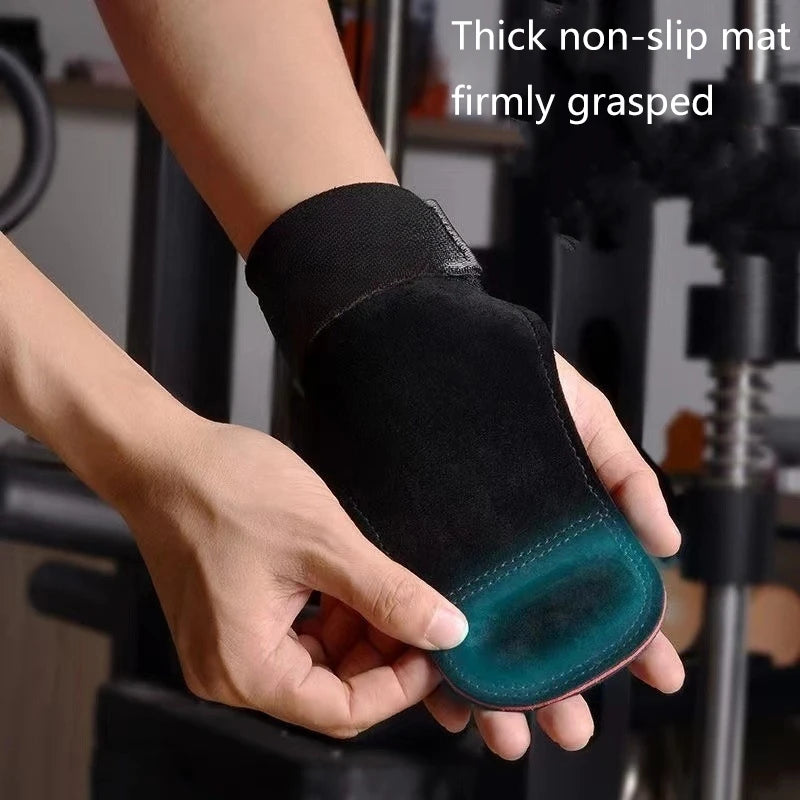 Fitness Gloves with Wrist Straps - Double-Layer PU Leather Weightlifting & Training Gloves