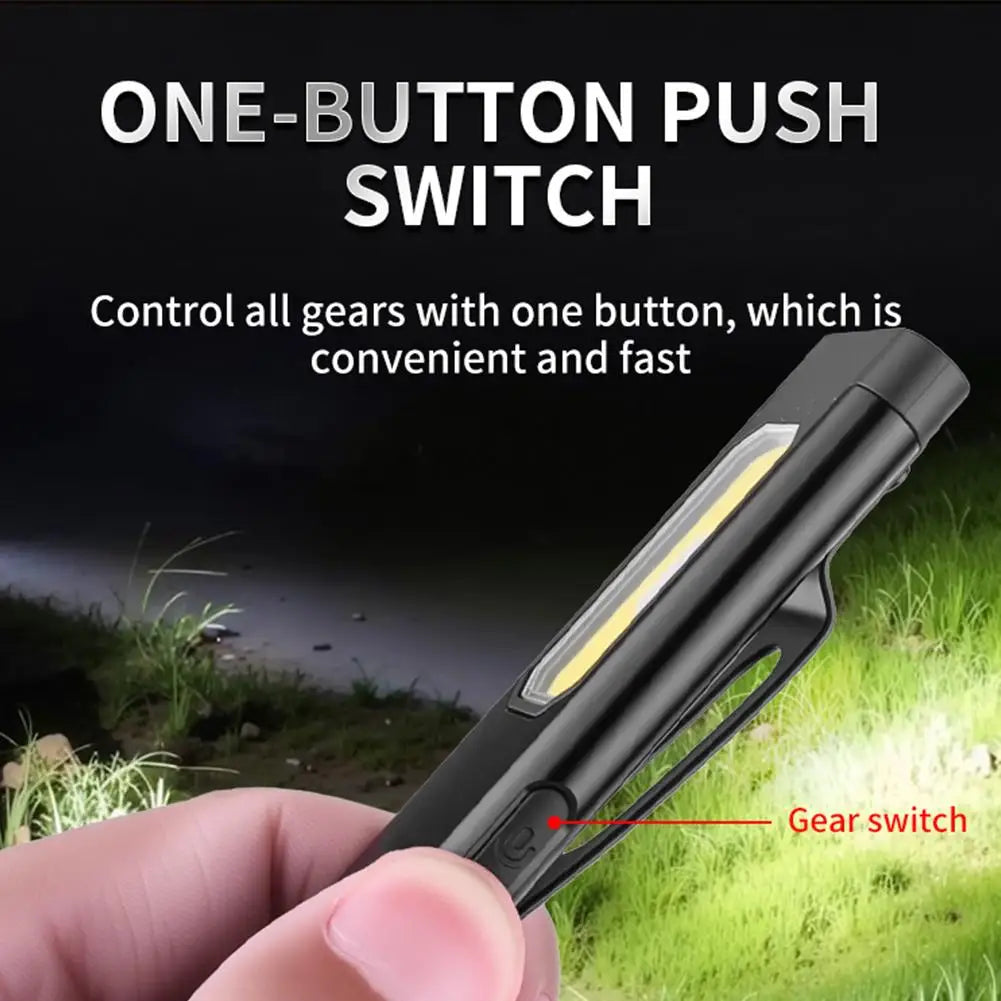 Rechargeable 550LM LED Keychain Flashlight — Mini Pocket Torch Lantern with Magnet for Emergency & Work