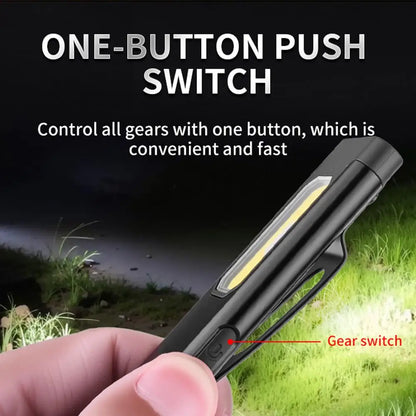 Rechargeable 550LM LED Keychain Flashlight — Mini Pocket Torch Lantern with Magnet for Emergency & Work