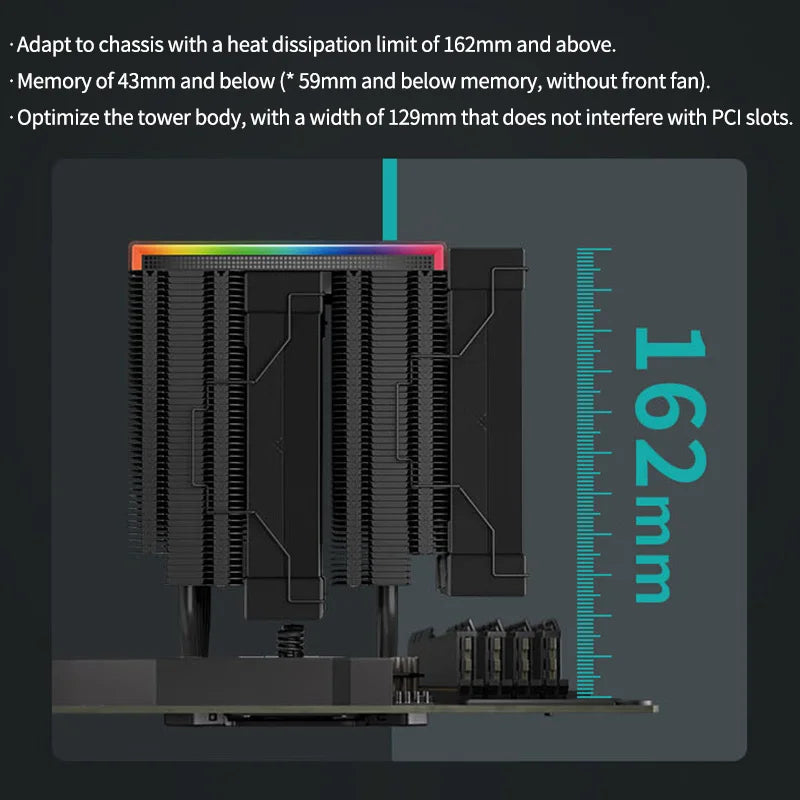 DeepCool AK620 CPU Cooler - Digital Display, 6 Heat Pipes, Twin Towers Radiator for LGA 2066, 2011, 1700, 1200, 115X, AM5 & AM4
