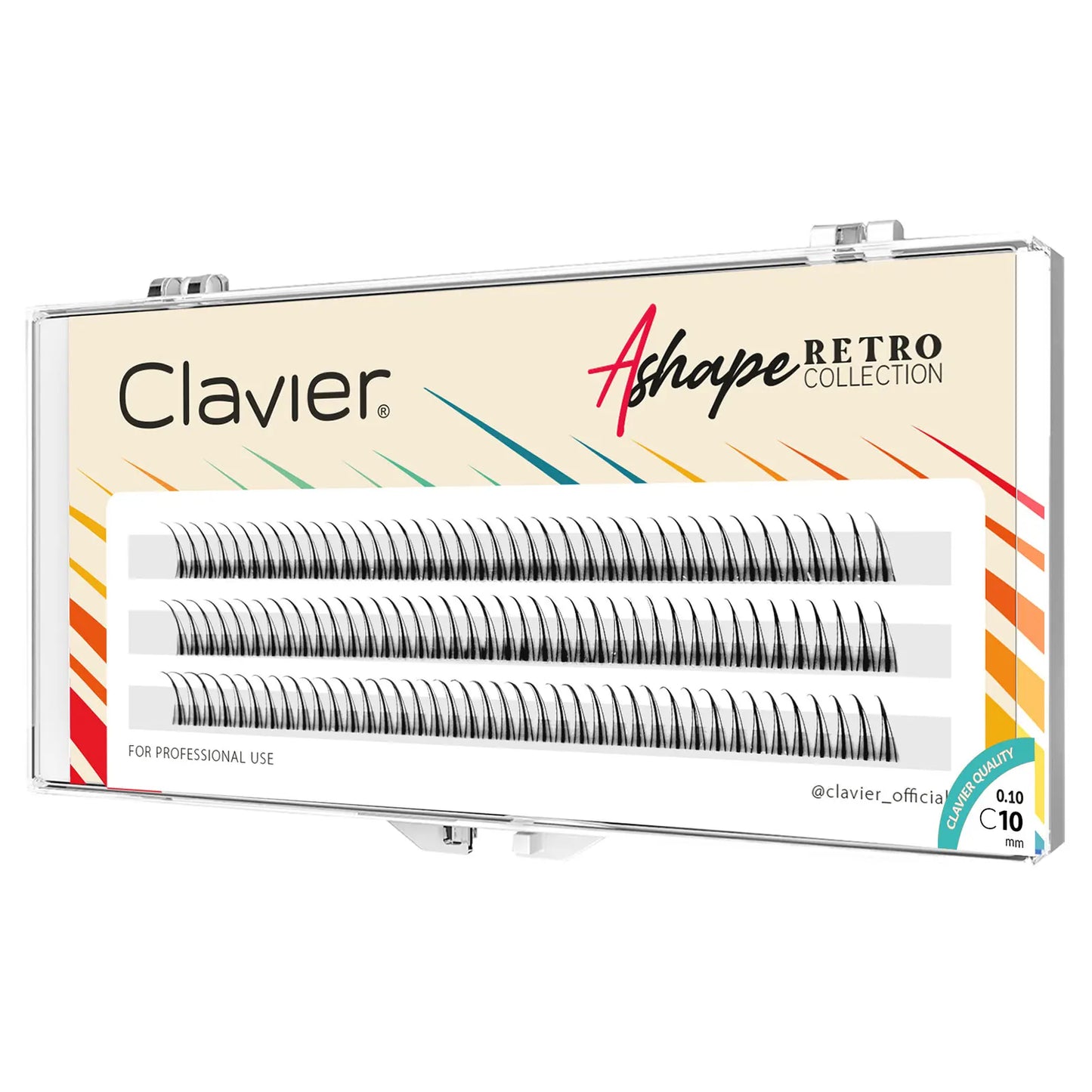 Clavier Vintage A-Shape Individual Eyelash Clusters – High-Quality Synthetic Silk Lash Extensions for Natural Look