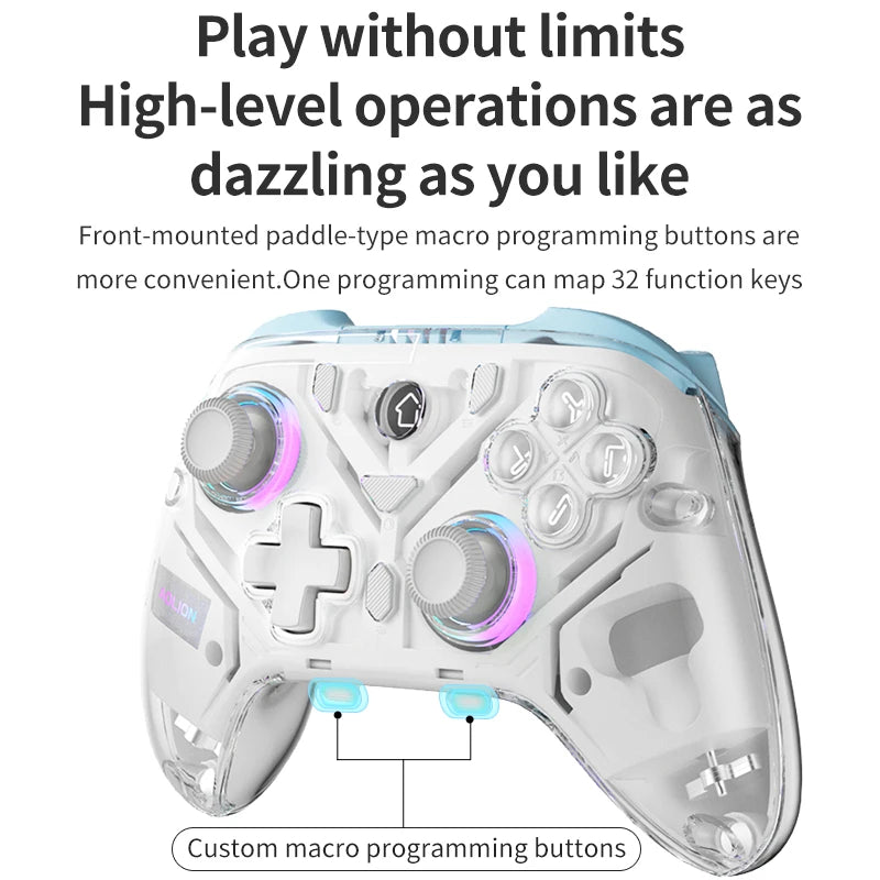 Aolion K10 RGB Wireless Gaming Controller – Gamepad with Charging Dock, Hall Effect Joystick & Trigger for Nintendo Switch 2/PC/Phone