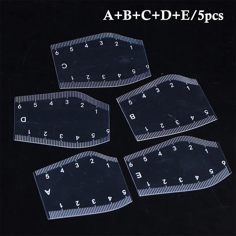 5PCS Brow Shaping Stencils – Portable Eyebrow Design Ruler for Instant Brow Drawing & Grooming Gift
