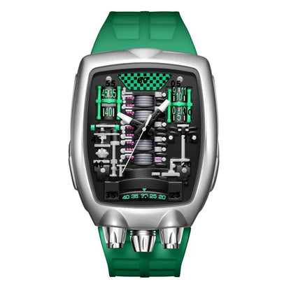 Alien Y2K Transparent Quartz Watch - Creative Hollow Case Design Fashion Men's Wristwatch with Unique Retro Style