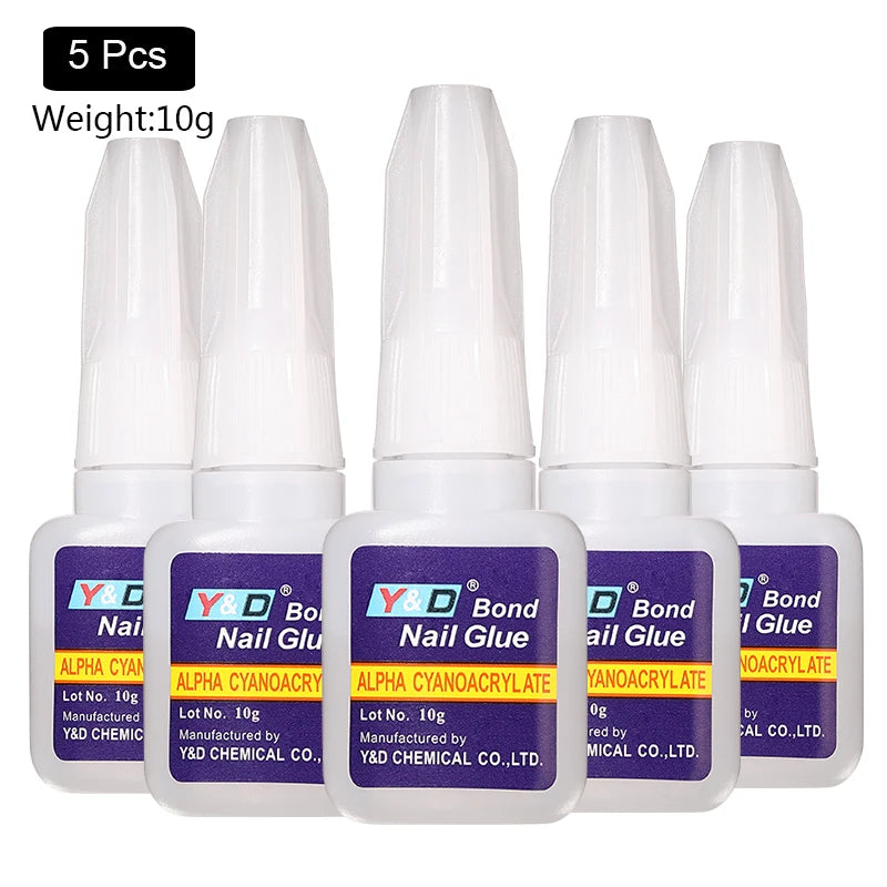 10g Fast Drying Nail Glue - Adhesive for False Nails, Glitter, Acrylic, Rhinestone Decoration, and Nail Extensions