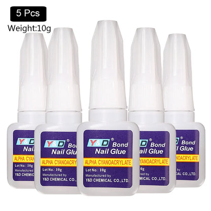 10g Fast Drying Nail Glue - Adhesive for False Nails, Glitter, Acrylic, Rhinestone Decoration, and Nail Extensions