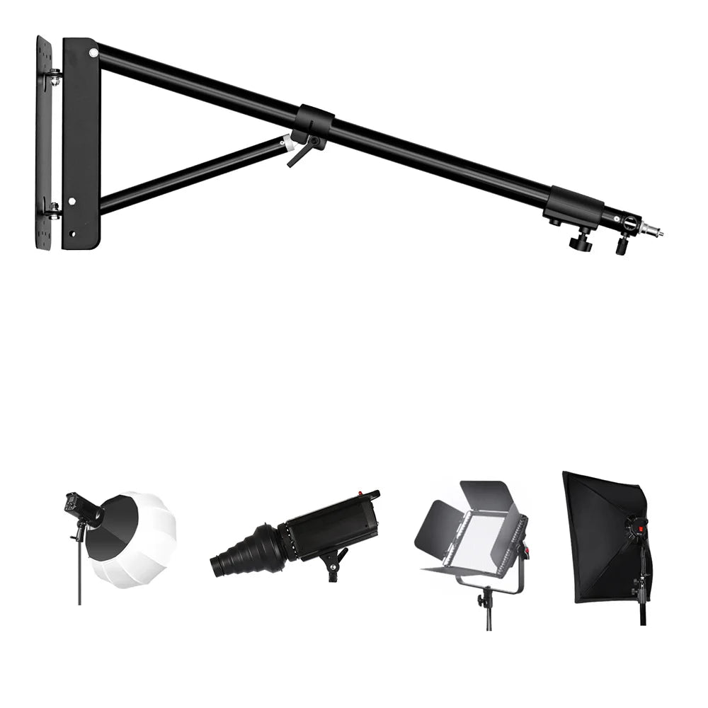 170cm Heavy Wall Mount Boom Arm – Projector Bracket for Photography Studio, Softbox, Video Strobe & Ring Lights