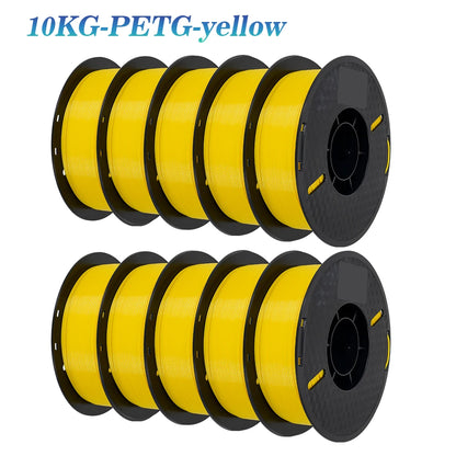 KINGROON 3D Printer Filament 22LBS — 10 Rolls 1KG 1.75mm PETG & PLA, Eco-Friendly Mixed Colors, High Toughness