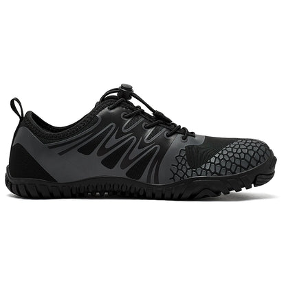 HOBIBEAR Wide Toe Barefoot Shoes – Unisex Artificial Leather Outdoor Walking Sneakers, Zero Drop Minimalist with Elastic Band