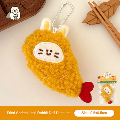 Cute Food Plush Pendant 1/6/12 Pcs - Sushi Backpack Keychain Doll Charm & Toy Accessory