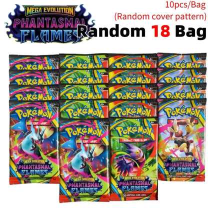 Pokémon Mega Evolution Phantasmal Flames TCG Cards – English 9+1 Booster Pack Trading Card Collection Set