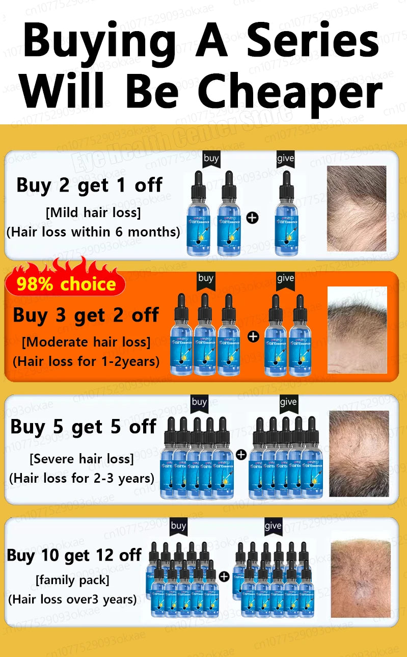 WPRBREGT Blue Hair Growth Serum — Essential Oil for Thicker Hair, Anti-Baldness Treatment