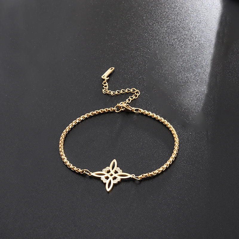 Witchcraft Witch Knot Necklace - Irish Trinity Knot Triple Spiral Pendant, Stainless Steel Ankh Cross Pentagram Amulet Jewelry