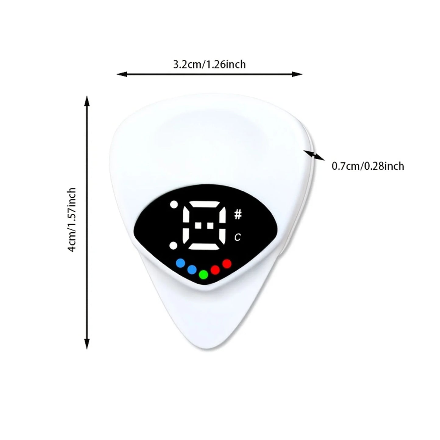 Portable Guitar Pick & Tuner Combo - 2 in 1 Functionality with Pick, Folk Guitar & Ukulele Tuner, 12-Tone Equal Temperament