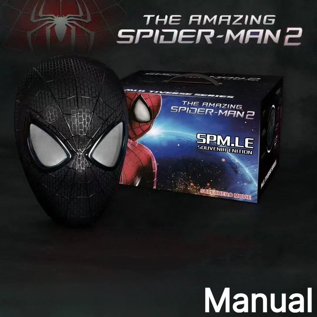 Miles Spider-Man 1:1 Electronic Mask - Moving Glowing Eyes with Ring Control for Cosplay & Collectors