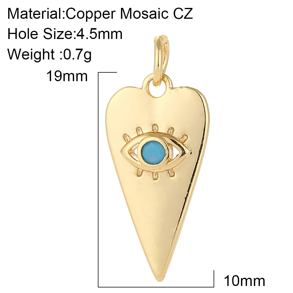 Gold Color Heart, Eye & Star Charms for Jewelry Making – DIY Angel Evil Eye Pendants for Earrings & Necklaces