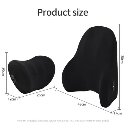 Electric Car Lumbar & Neck Massage Pillow | Single Headrest Vibration Cushion for Seat Support