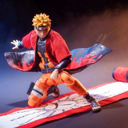 1/12 Scale Naruto Uzumaki Red Robe — 6" SHF / 1/12 Action Figure Costume Accessory (Male Soldier Style)