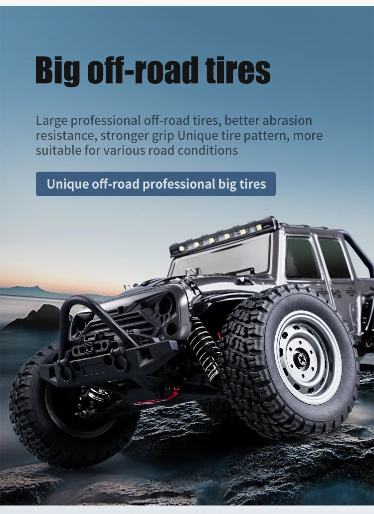16103 Fast RC Cars – 50km/h 1/16 Off-Road 4WD Monster Truck with LED Headlights, 2.4G Waterproof Remote Control (For Adults & Kids)
