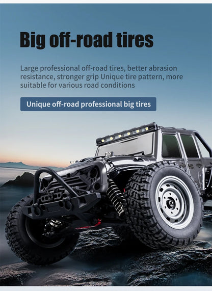 16103 Fast RC Cars – 50km/h 1/16 Off-Road 4WD Monster Truck with LED Headlights, 2.4G Waterproof Remote Control (For Adults & Kids)