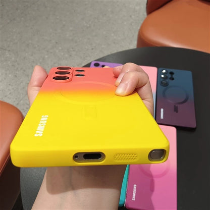 Gradient Color Lens Film Case for Samsung Galaxy S26/S25 FE/S24/S23/S22/S21/S20 Ultra Plus - Soft Silicone Camera Protection Cover