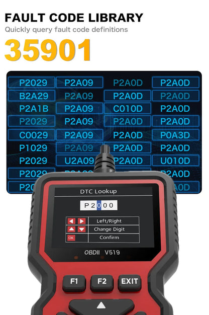 OBD2 Auto Engine Fault Diagnostic Tool V519 – Multi-Language Detector & Reading Card