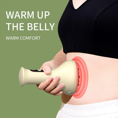 USB Rechargeable Abdominal Massager - Hot Compress, Guasha & Cupping Massage Tool for Arms, Legs & Body