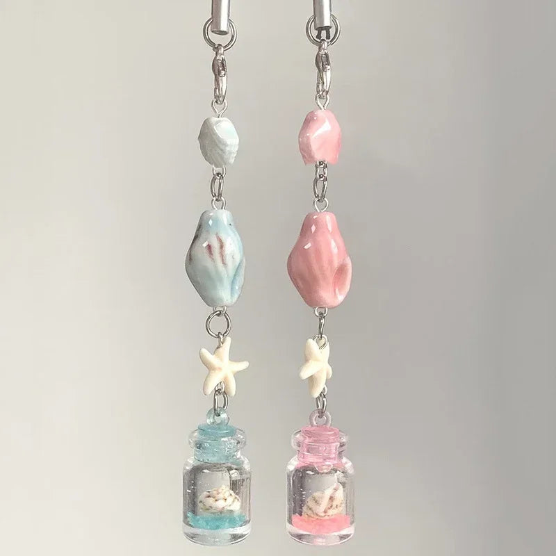 Transparent Wind Chime Keychain – Cute Kawaii Pendant for Mobile, Bag, and Home Decoration